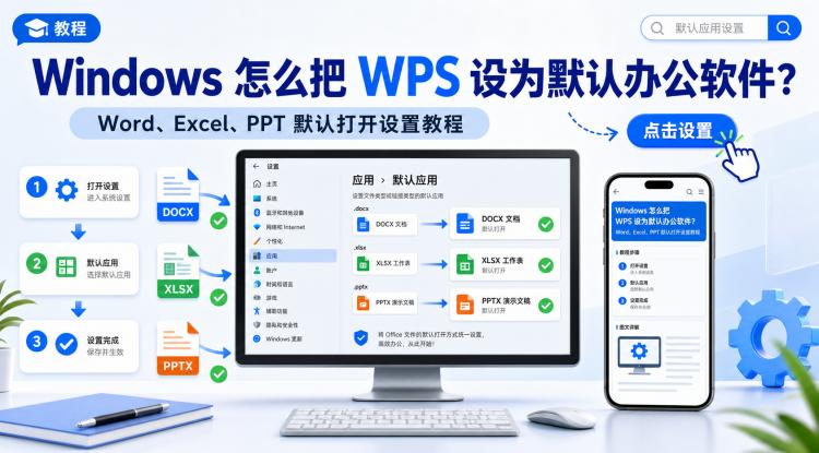 Windows 设置 WPS 默认办公软件教程封面
