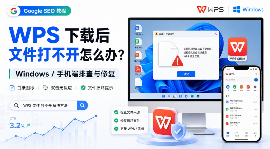 WPS 下载后文件打不开的 Windows 10 与 Windows 11 排查指南封面