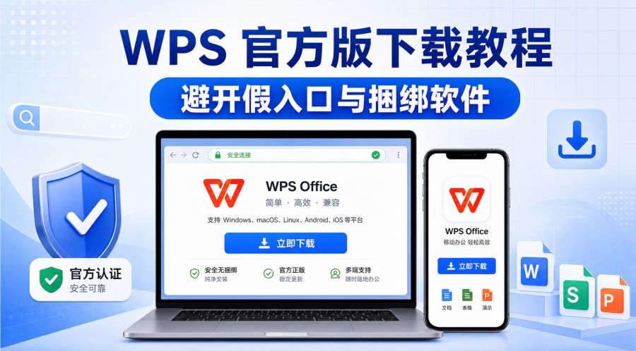 WPS 官方版安全下载和版本选择教程封面