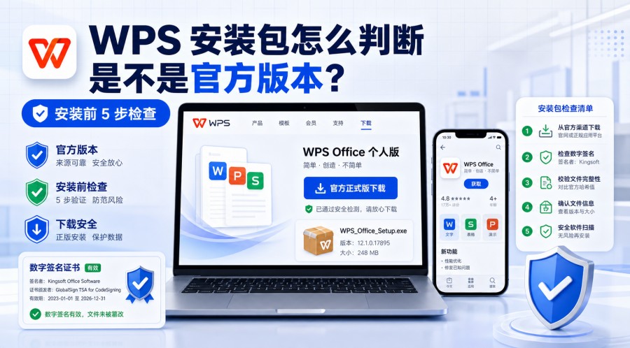 WPS 安装包官方版本检查教程封面