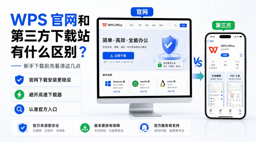 WPS 官网和第三方下载站区别安全指南封面